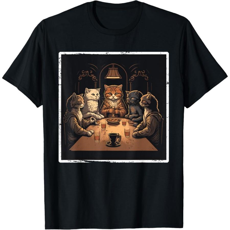 The last Supper Cats Bible Jesus Christians Faith God T-Shirt(2) S