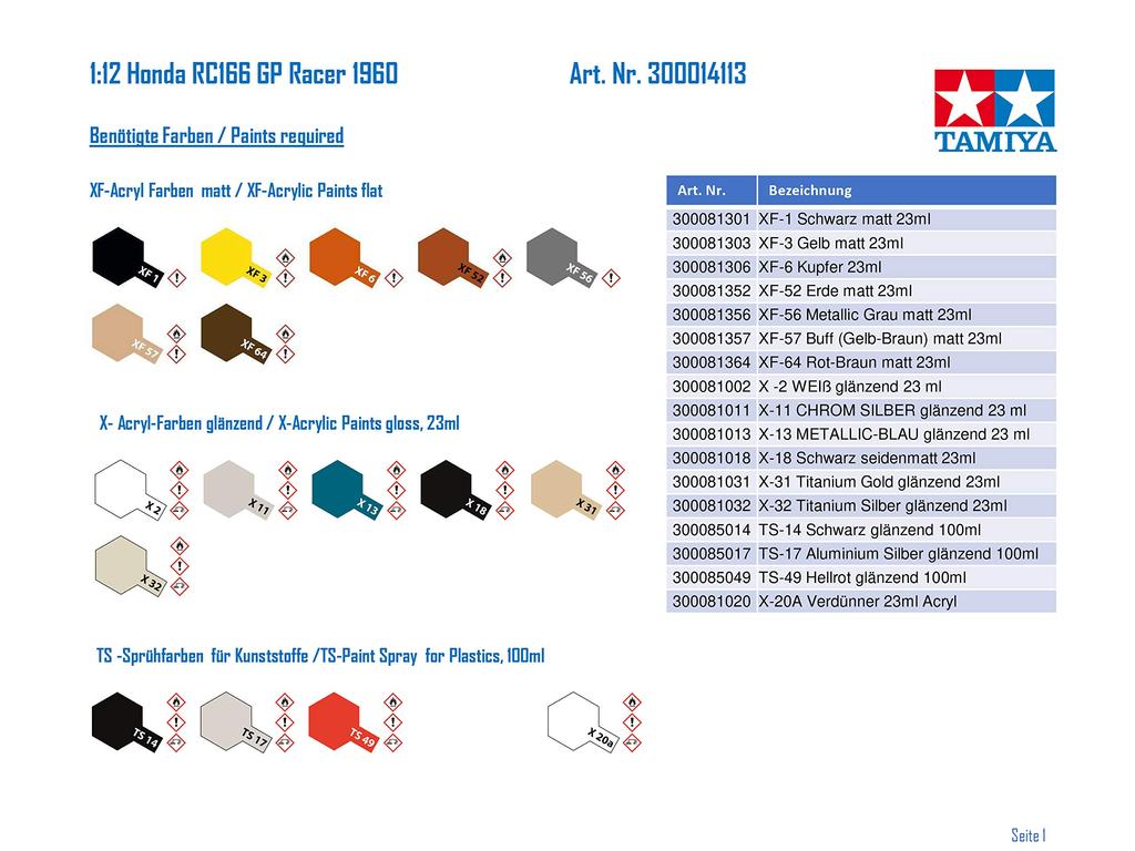 Tamiya 112 Motocykl série č. 113 Honda RC166 GP Racer plastový model 14113