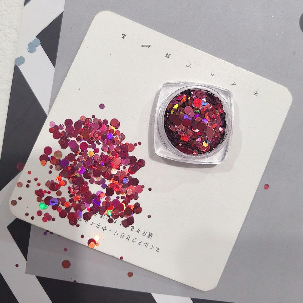 12-Grid Retro Nail Art Rhinestones & Polka Dot Glitter Sequins - DIY Small Round Ornaments.