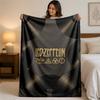Coperta in Flanella con Stampa Led Zeppelin Morbida e Leggera Coperta Plaid in Peluche per Letto Divano Uso Domestico
