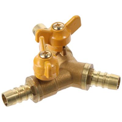 Durable Brass Shut Off Ball Valve 2 Switch 3 Way Pipe Fitting Connector 11mm Hose Barb Ball Valve Adapter Fuel Gas Water Oil