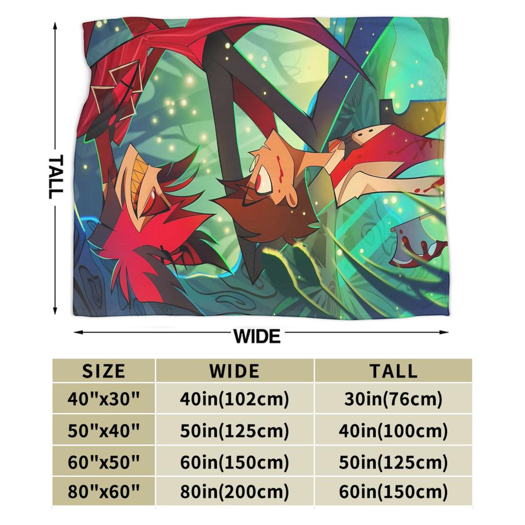 Vox Alastor Hazbin Hotels Warm Blanket Girls Boys Plush Throw Blanket Fluffy Outdoor Flannel Bedspread Sofa Bed Cover