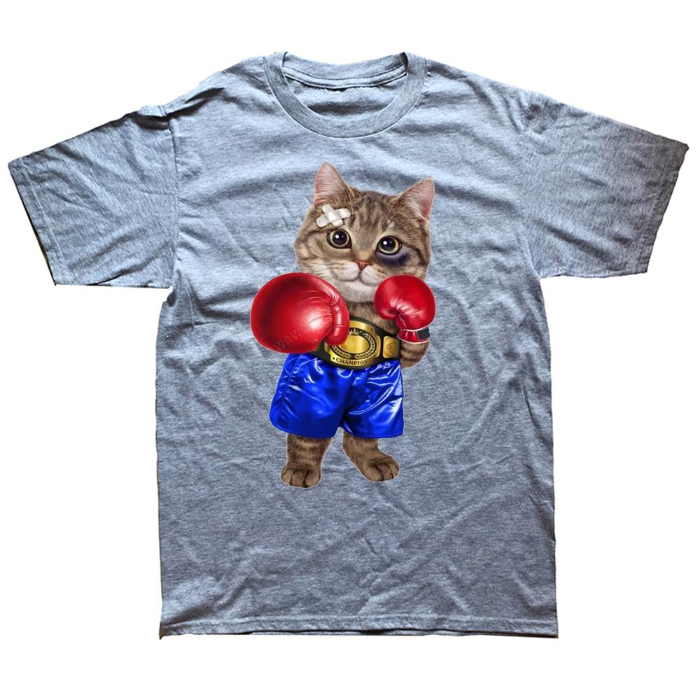 

Funny Cat Boxing Boxer T Shirts Graphic Cotton Streetwear Short Sleeve Birthday Gifts Summer Style brand Tshirt Mens Clothing S