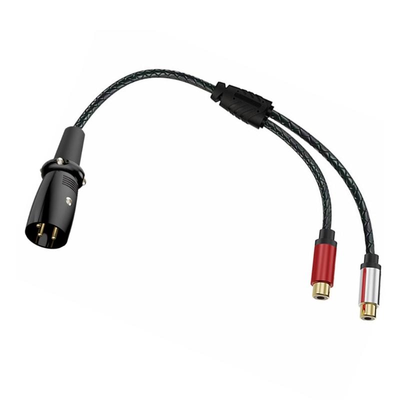 2RCA Male to 3Pin Female Sound Unbalanced Cable 3Pin to Double 2RCA Male Splitter Patching Cord Microphone Cable