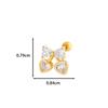 Zirconia Butterfly Cherry Earrings For Women Gold Color Copper Inlaid Diamond Stud Stainless Steel Pierce Ear Accessory