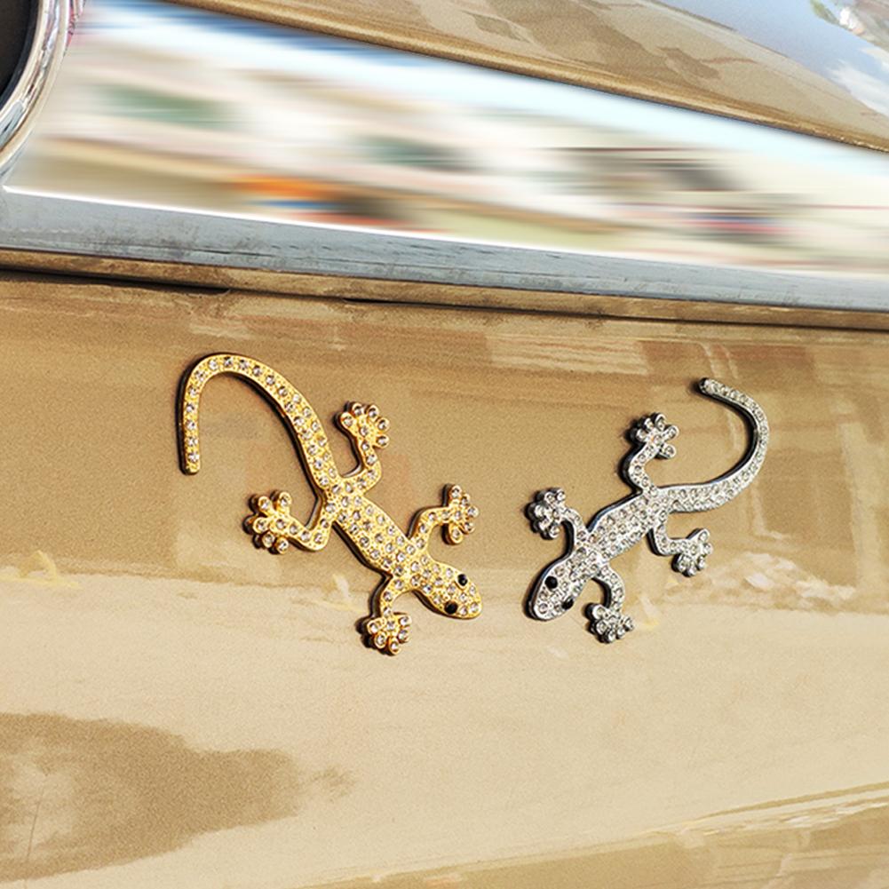 3D Rhinestone Diamond Lizard Gecko Car Sticker Decoration Badge Emblem Car-Styling Crystal Creative Auto Sticker Car Accessories
