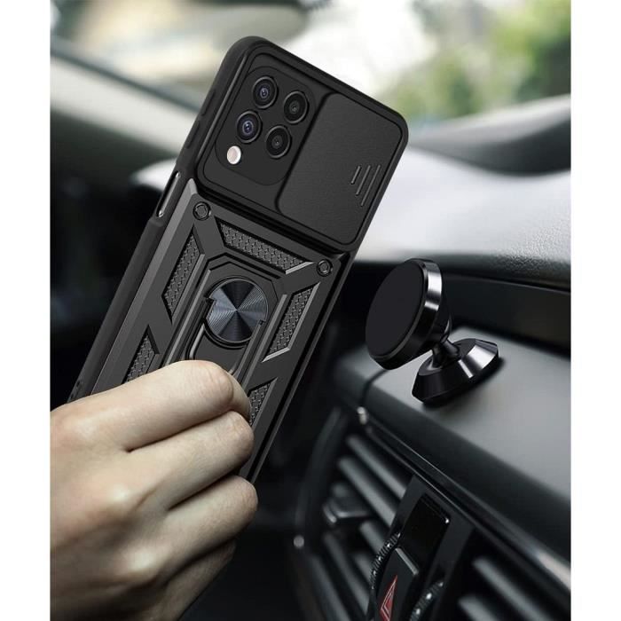 Coque - Samsung - A22 4G - Rigide - Noir - Support Rotatif 360°