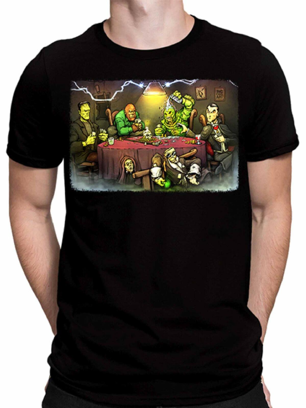 Get Down Art Men s Monster s Playing Poker T-Shirt NWT S разноцветный