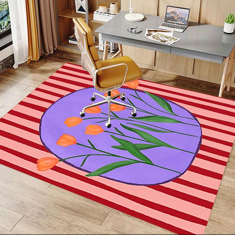 1pc Tulips Easter Area Rug Soft Flannel Floor Mat for Living Room, Bedroom and Carpet, Sofa Coffee Table Floor Mat, Decorative Rug q10