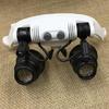 LED-Illumination Double Eyes Jewelry Magnifying Loupe Eyeglass Repair Tools
