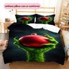 1PC Grinch Pattern Bedding Quilt Set Quilt Cover Pillowcase Home Decoration Birthday Gift (1 * Duvet Cover + 2 * Pillowcase, Without Core)