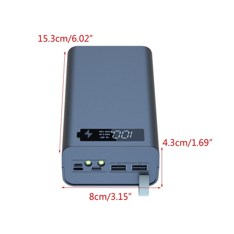 Contenitore per Batterie a 12 Scomparti Supporto Staccabile per Power Bank per Custodia Fai da Te per Guscio Porta Batterie Dual USB 18650 per Custodia