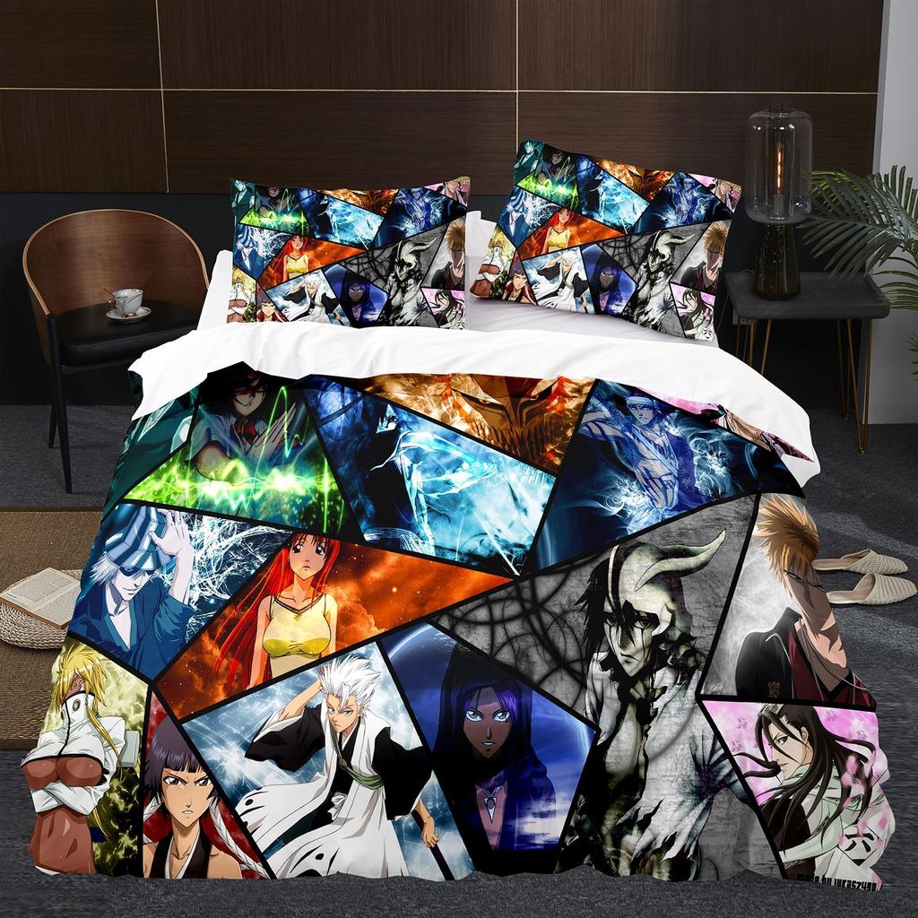 Japan Anime BLEACH Bedding Set Cartoon Comforter Duvet Cover Sets Bed Linen Twin Queen King Single Size Home Decor Kids Kawaii