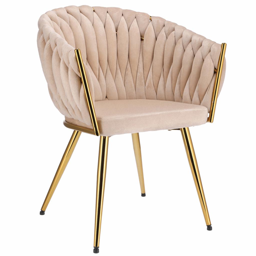 Molto Chair, Beige, Gold Legs
