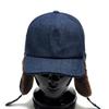 DENIM EARCOVER CAP Denim Ear Cover Cap Ear Flap Cap Flight Cap Trapper Boa Cap Hat with Ears 2WAY FREE Navy [Reuben]