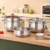 2024 Stainless Steel Rice & Soup Steamer Pot with Basket - Food-Grade, Ideal for Steaming & Stewing