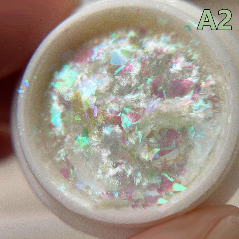 

1Box Aurora Nail Powder Mermaid Nail Design Glitter Chrome Nail Powder Holographic Ultrathin Flakes Diy Manicure Pigment as the picture