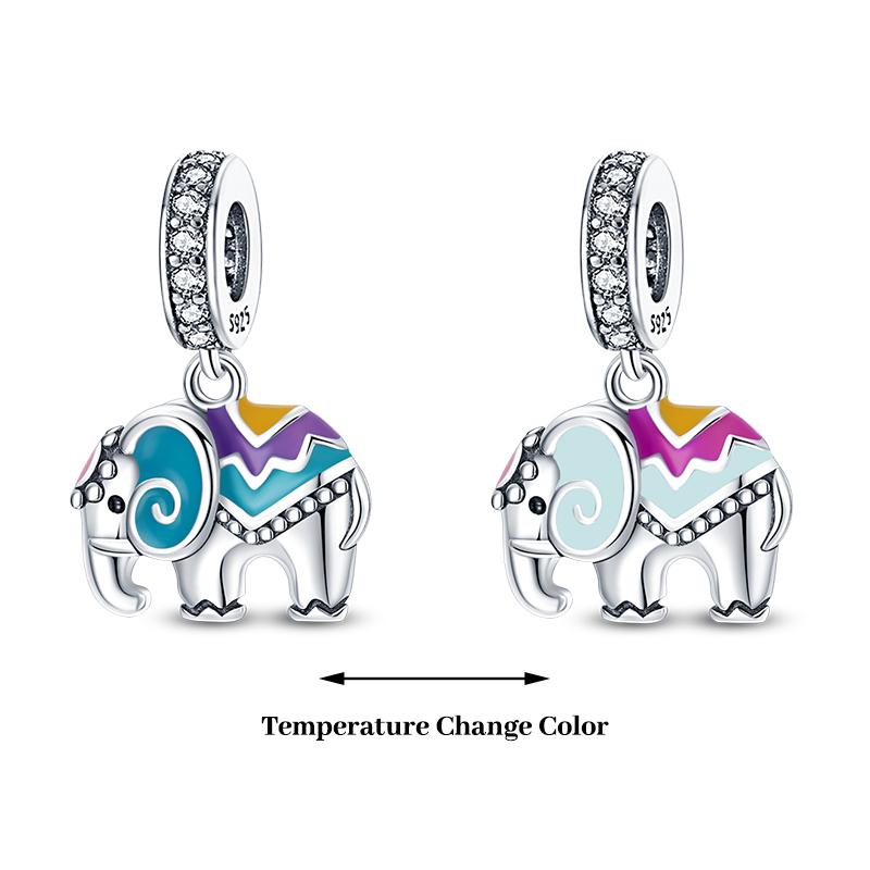 Koperen Plated Lichtgevende Kameleon Kleurveranderende Vlinder Insect Bedels Hanger Past op Pandachoriginal Armbanden Doe-het-zelf Sieraden