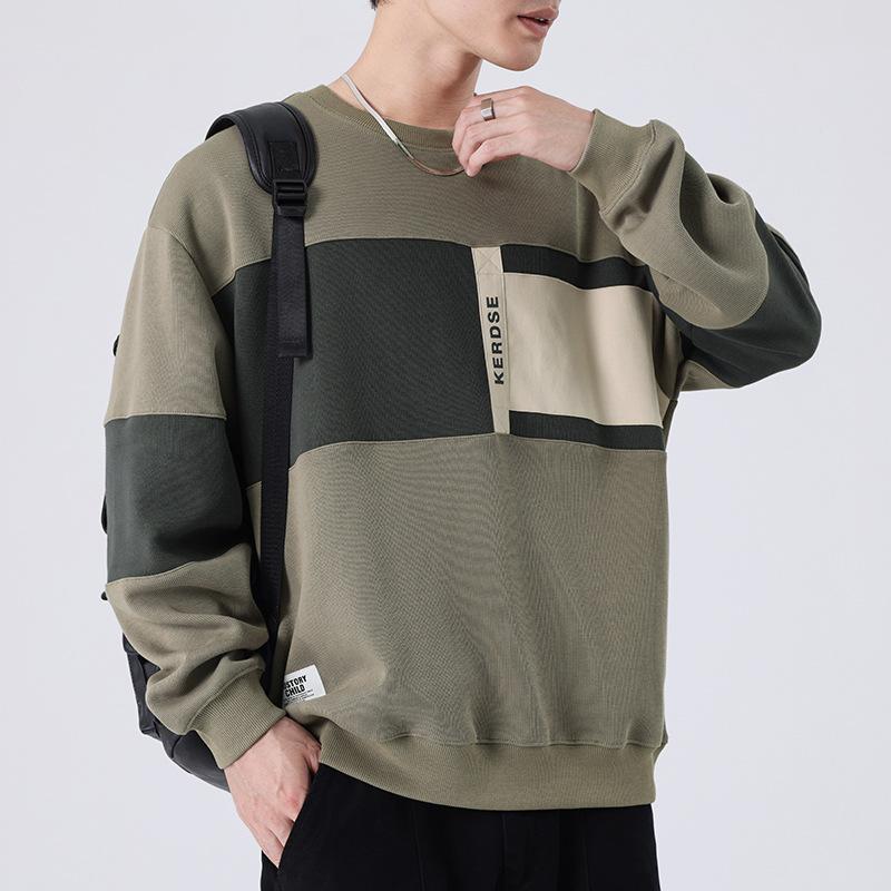 Осенне-зимний американский ретро-сращивающий свитер с длинными рукавами — фото 4