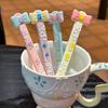 Cute Long-Handled Ceramic Bow Coffee Spoon, Household Children'S Eating Spoon, Mixing Spoon, Dessert Spoon