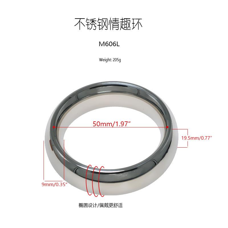 Stainless Steel Penis Ring Scrotum Root Snap Ring SM Sexy Binding Aid Adult Toy Male Weight-Bearing Pendant