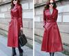 Stylish Handmade Long Trench Coat Women Genuine Lambskin Leather Formal Casual