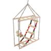 Bird Ladder Swing Toy Wooden Multicolor Bead Parrot Hanging Swing Toy Accessories for Pet Bird Cage