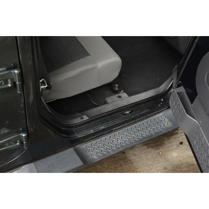 Pentru Jeep Wrangler JK 2007-2017 2/4 uși Placă prag intrare Capacă protectie pedală de bun venit Trim negru mașină