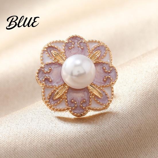 Decorative Lapel Pin Women Brooch Imitation Pearls Enamel Glaze Flower
