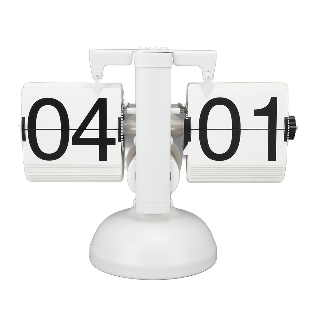 Flip Clock Large Number Battery Powered 304 Stainless Steel Tabletop Retro Flip Clock for Home Office 24 Hours