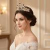 Sparkling Baroque Crystal Crown Elegant Dazzling Baroque Queen Tiaras Shiny Gorgeous Bridal Wedding Headwear Party Prom