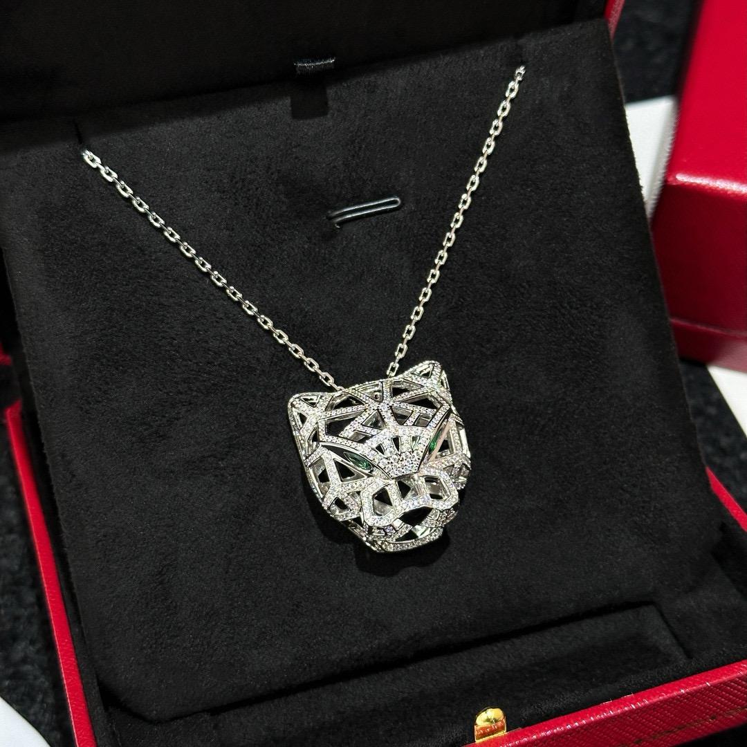 

Последний горячий бренд Винтажное женское ожерелье Роскошные украшения для женщин Чистое серебро 925 пробы Дизайнерский кулон Леопард Длинная цепочка Ожерелья