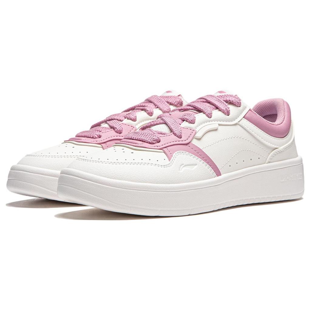 Li Ning Line 2.0 V2 Slip Resistant Abrasion Resistant Low Top Skateboard Shoes Women's White Pink AGCU108-1