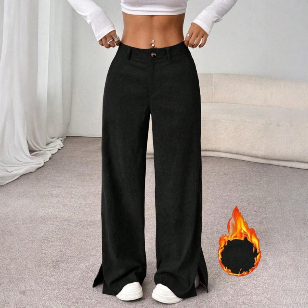 Women's Corduroy Pants Casual Women's Solid Color Corduroy Loose Straight Pants