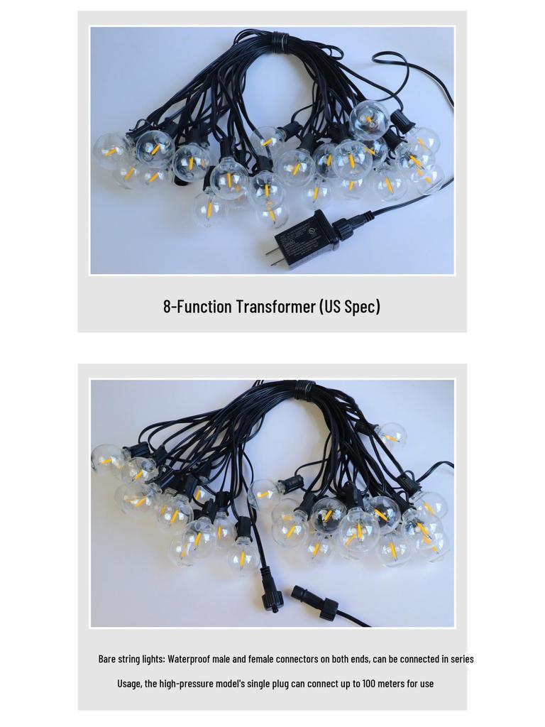 LED Solar G40 Tungsten Filament Outdoor Waterproof Christmas Decorative Light Strings