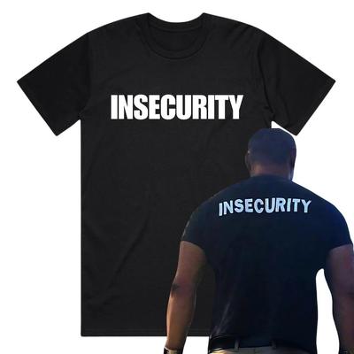 Unsicherheit T-Shirt Baumwolle Schwarzes T-Shirt Vorder- oder Rückseite Druck Hand Siebdruck Lustiges Angst T-Shirt Herren Kleidung Streetwear Oberteile