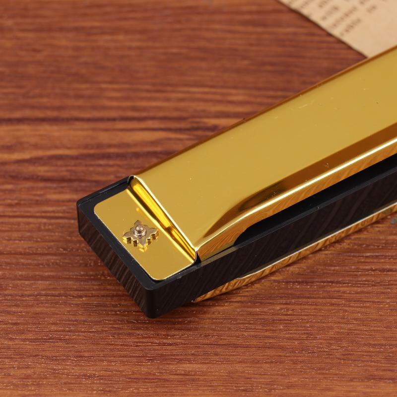 Metal 10 Hole Harmonica with Case Key Of C 10 Hole Diatonic Harmonica Durable Musical Instrument for Students Beginners