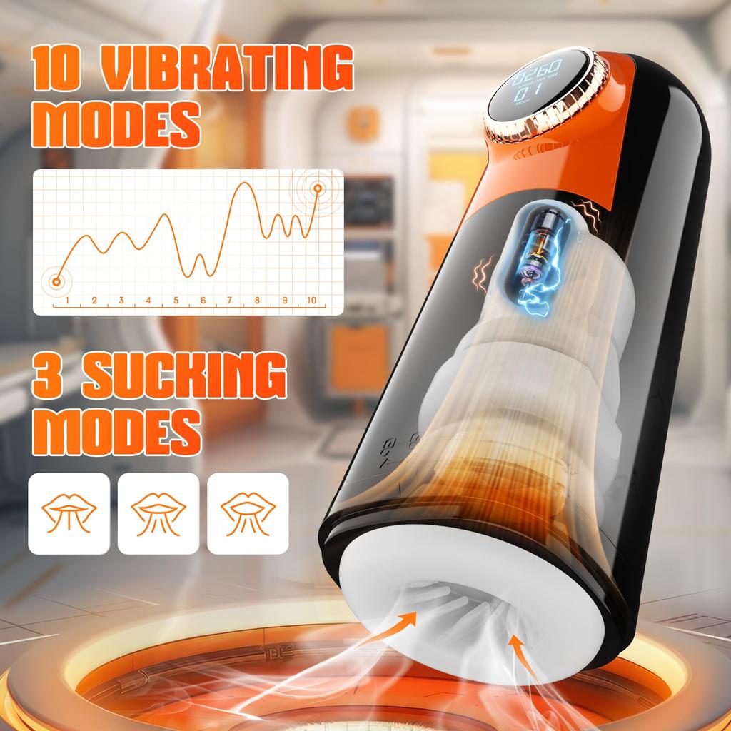 New Male Automatic Sucking Masturbators Cup For Men Telescopic Thrusting Vagina Vibrator Blowjob Oral Masturbation Machine Sex Toys