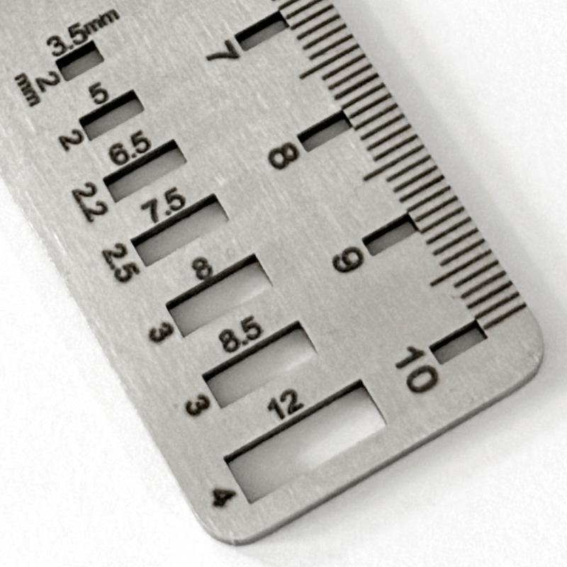 Surgical Stainless Steel Measuring Tool With Gradations for Animal Orthopedics Screw and Pin Size