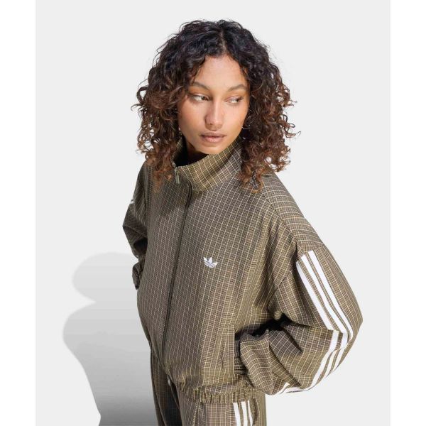 adidas Originale Top Checks Track Retro Farbblock Gestreift Doppelreißverschluss Lässige Karojacke Damenjacken LE8306