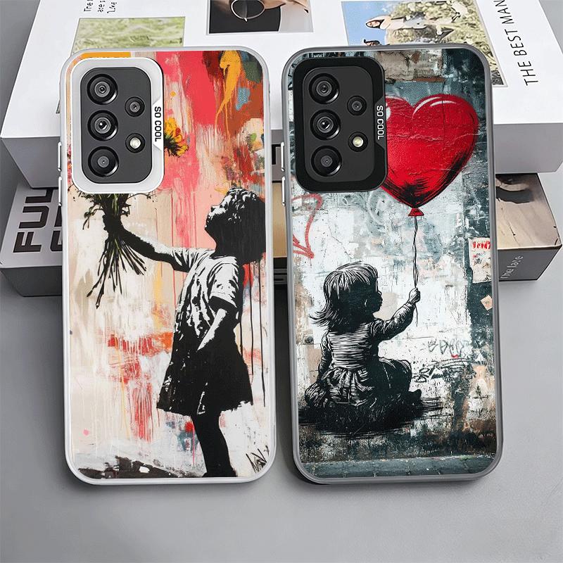 B-Banksy Art Graffiti Artist Soft Phone Case for Samsung A17 A16 A15 A14 A13 A57 A56 A55 A54 A53 A37 A36 A35 A34 A33 A26 A25 A24