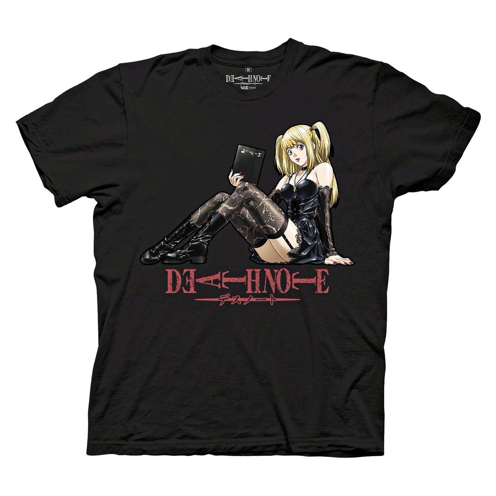 Death Note Misa Amane on Logo Adult T-shirt Black Officially Licensed XXXXL