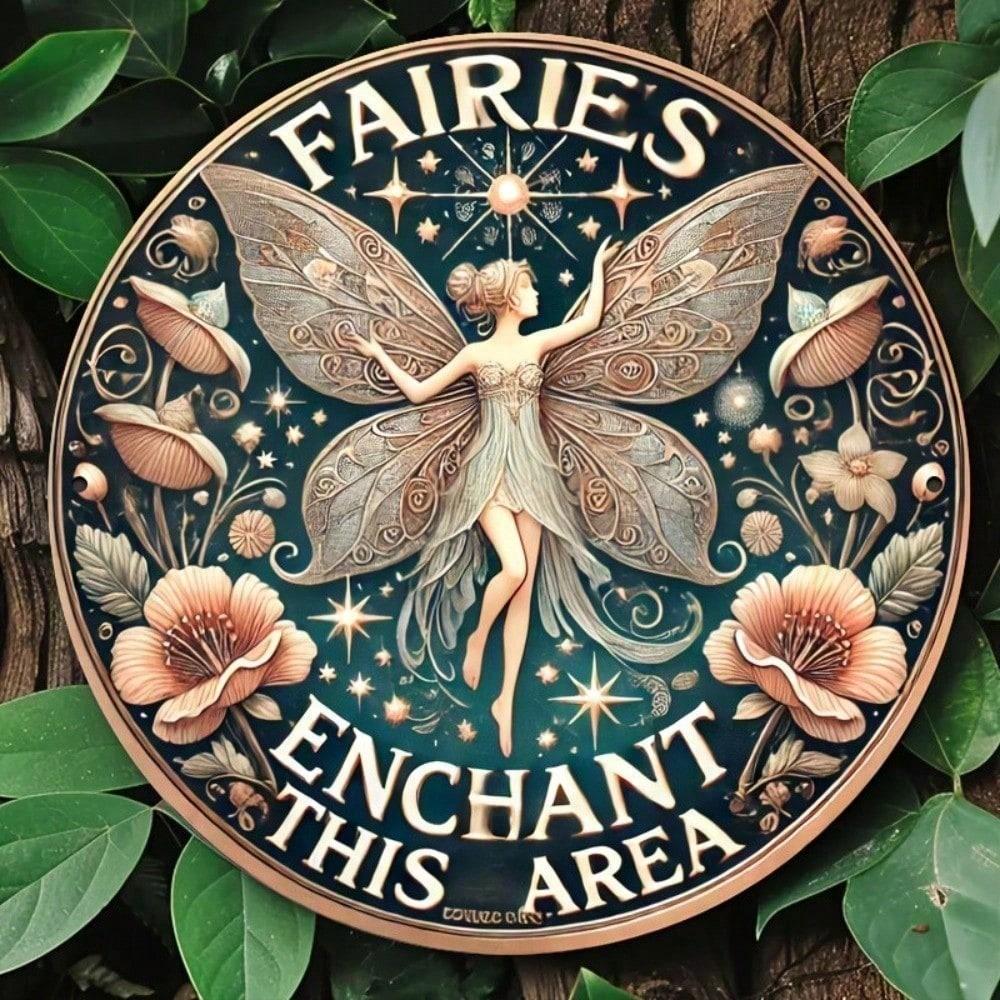 Panneau Métal Aluminium Rustique Vintage 8x8 Pouces Art Mural Fée Décoration Intérieure Ferme Jardin Pub Man Cave
