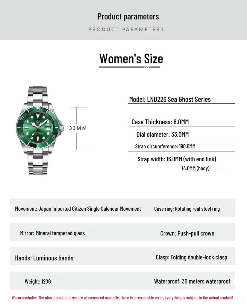 მამაკაცის მწვანე Submariner Date უჟანგავი ფოლადის საათი – მაღალი კლასის მინიმალისტური, წყალგაუმტარი, მბრუნავი ბეზელი, სტუდენტური სპორტული დიზაინი