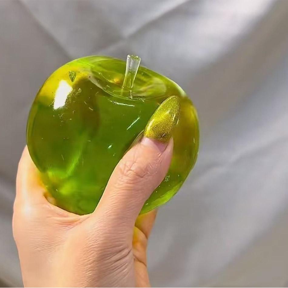 Green Apple Squishy Toys Anti Stress Sensory Fidgets Toy Soft Simulated Transparent Slow-Rebound Decompression Toy