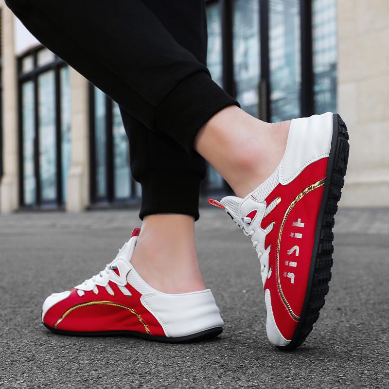 Fashion Men's White Vulcanized Sneakers Flats Comfortable Shoes Men's Basketball Shoes Lightweight Sneakers Lace Up Zapatillas Hombre