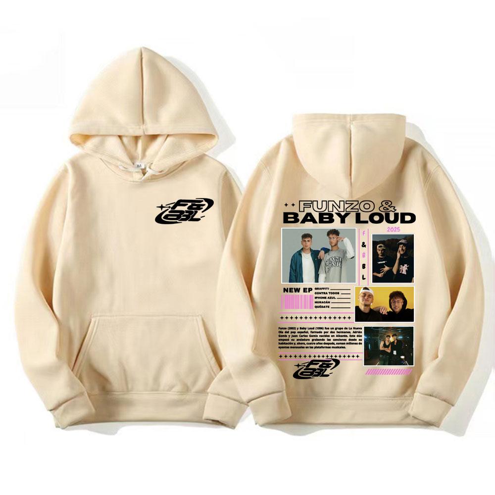 Rapper Funzo & Baby Loud 2025 Tour Mikiny Unisex Módní Ležérní Mikina s Dlouhým Rukávem Pánská Punk Hip Hop Street Mikina