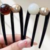 Fashion U-Shaped Hairpin Hair Fork Trendy Acrylic Bead Material Hair Clip for Women Girls Retro Jewelry Hair Accessories