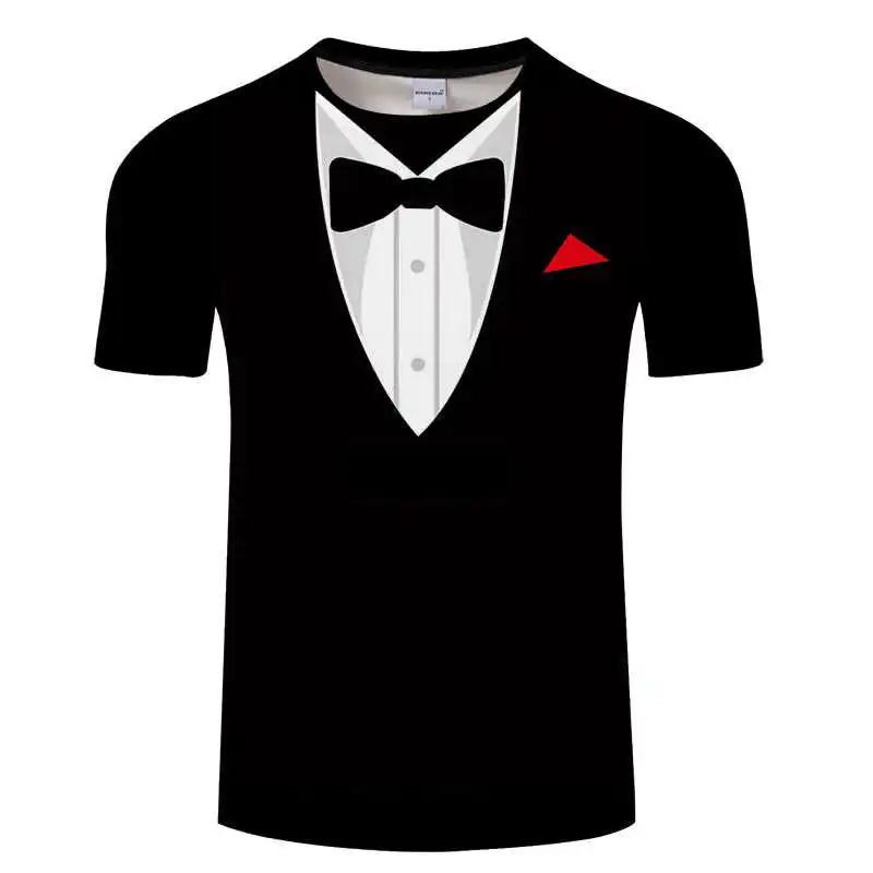 Fashion Casual Suit Graphics T-shirts Summer Trend Short Sleeve Funny Ties 3D Printed Men s T-shirts 5XL 969₽