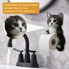 Cat Paper Towel Holder, Fun 3D Cat Paper Towel Holder, Bathroom Kitchen Decoration Wall-mounted Toilet Paper Storage Rack